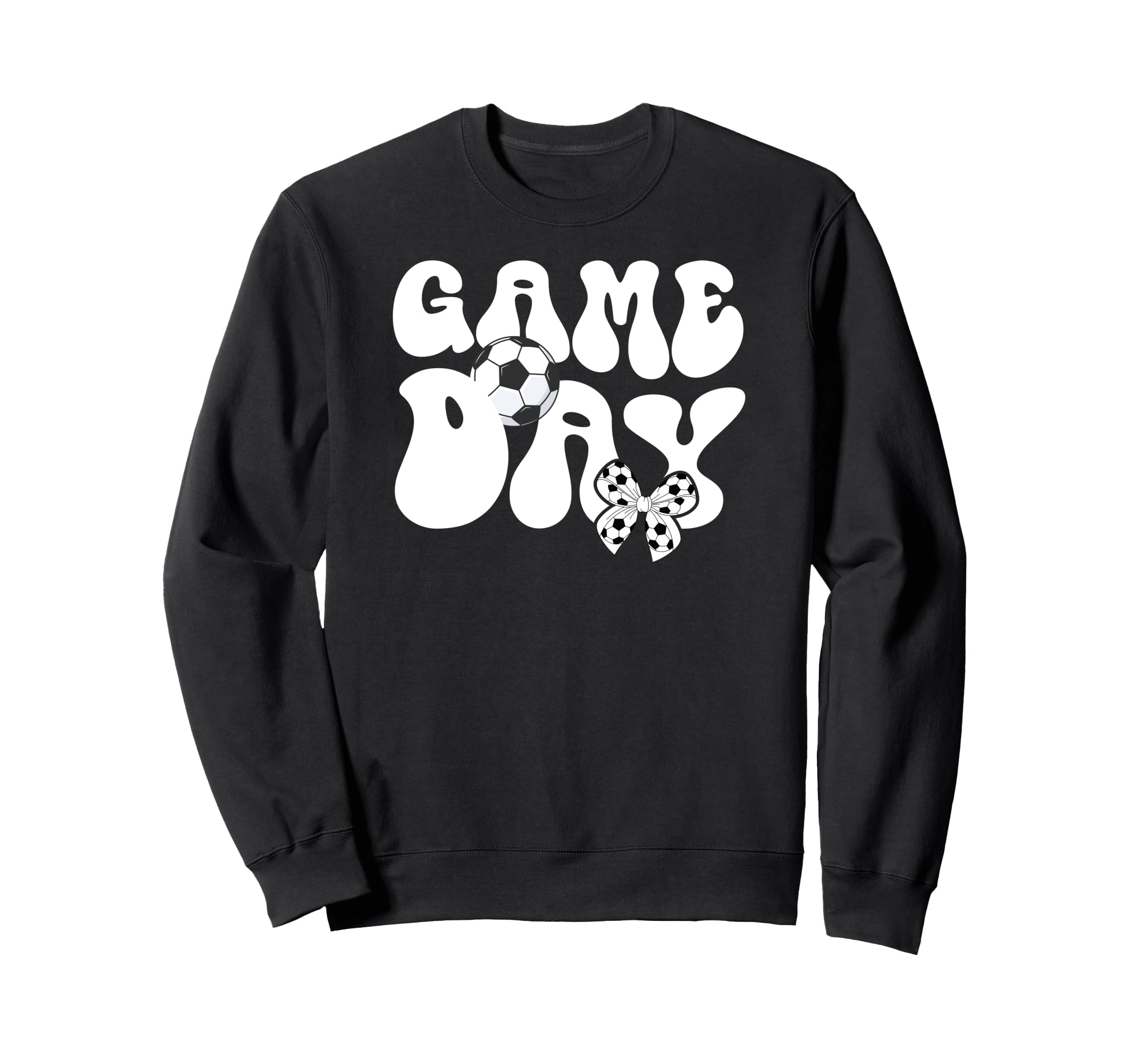 Groovy Soccer Game Day Bow Game Day Sweatshirt - Novelty Apparel Unisex - T-Shirt, Sweatshirt, Hoodie