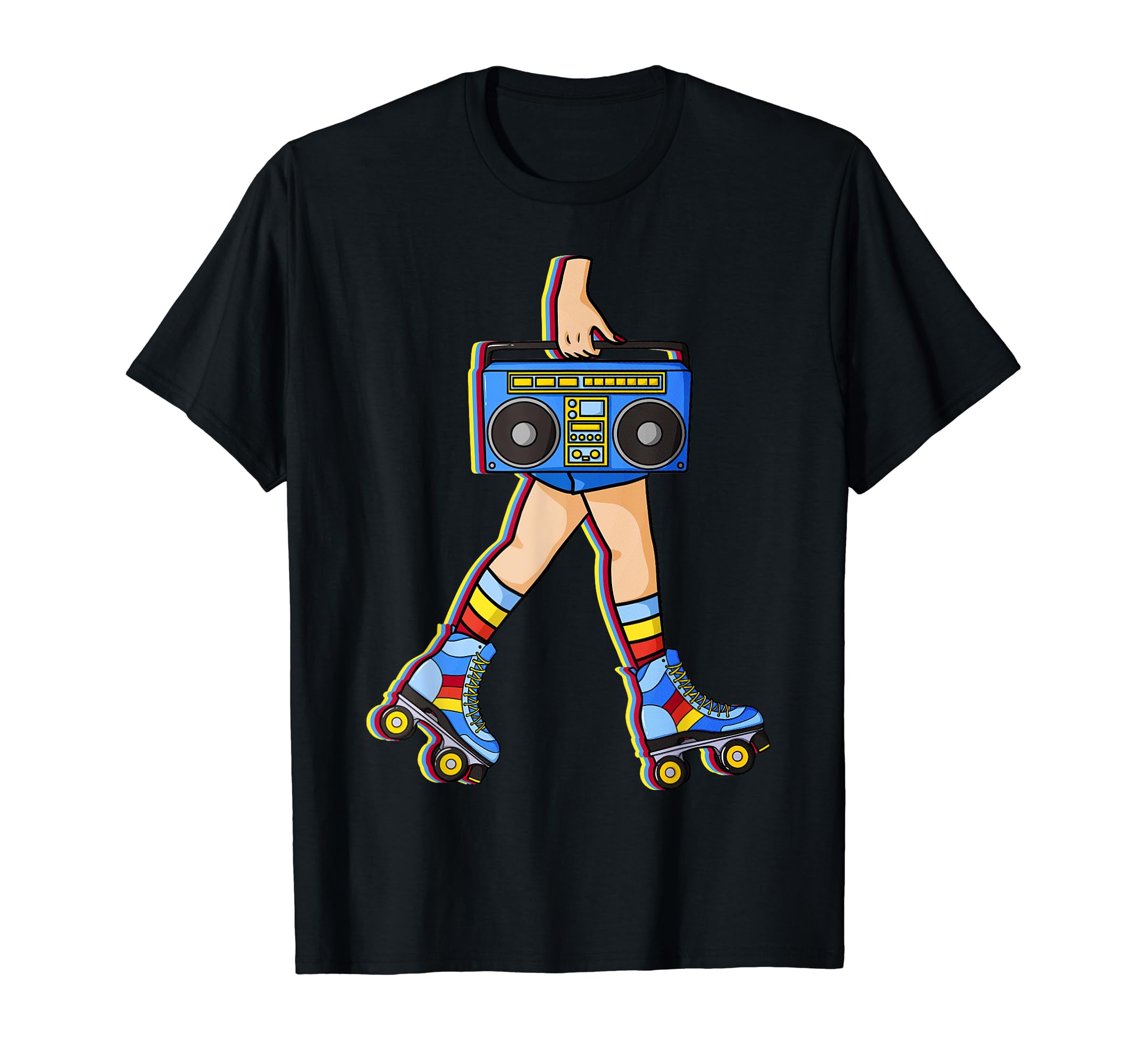 Roller Skates Boombox Disco Ghetto Skating T-Shirt - Graphic Print Unisex - T-Shirt, Sweatshirt, Hoodie