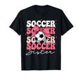 Groovy Soccer Sister Coquette Bow Soccer T-Shirt - Trendy Graphic Men Women - T-Shirt, Sweatshirt, Hoodie