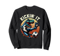 T Rex Dinosaur Soccer Player Ball Sweatshirt - Graphic Print Men Women - T-Shirt, Sweatshirt, Hoodie
