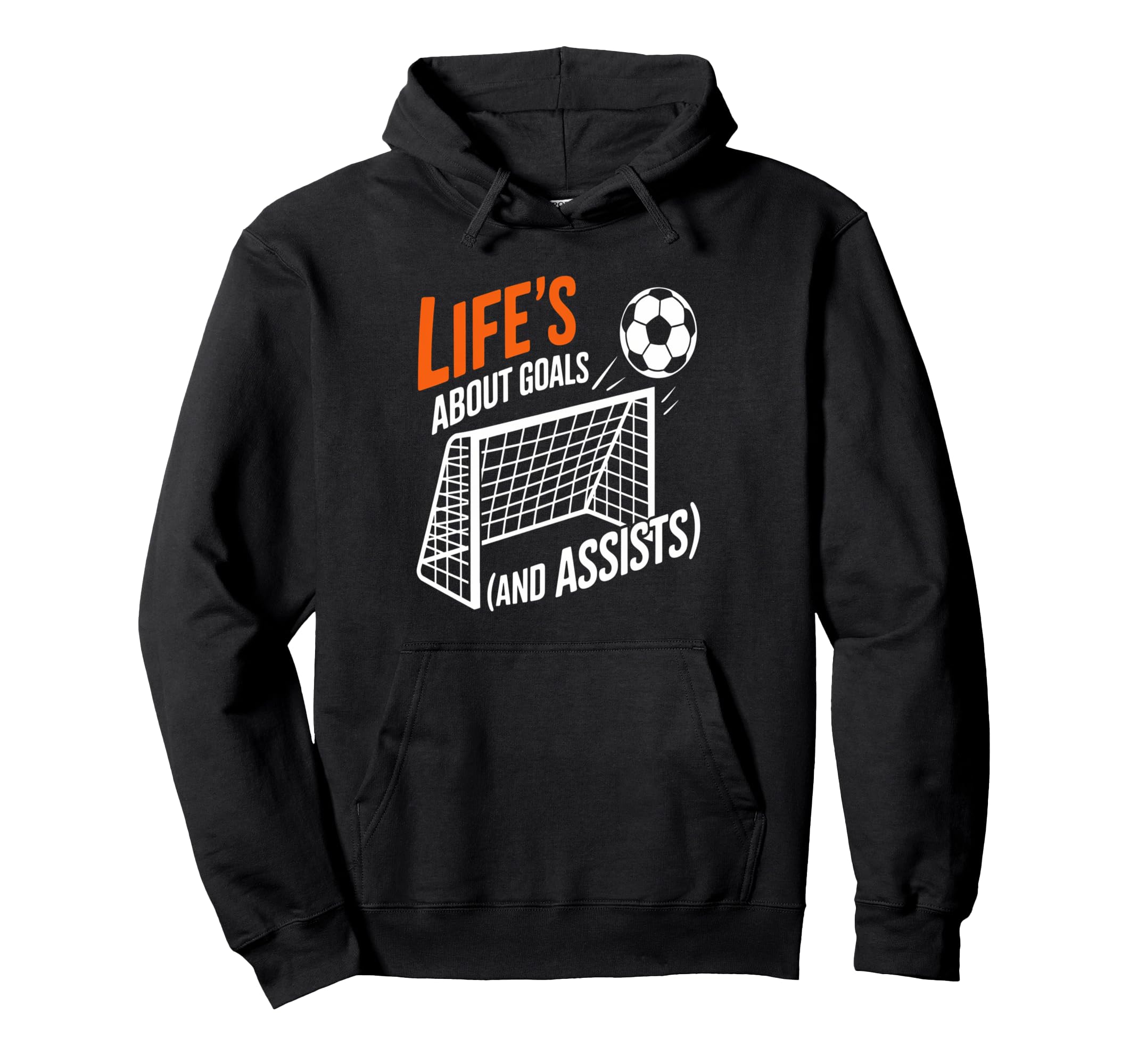Lifes About Goals Soccer Enthusiast Hoodie - Minimalist Print for Adults - T-Shirt, Sweatshirt, Hoodie