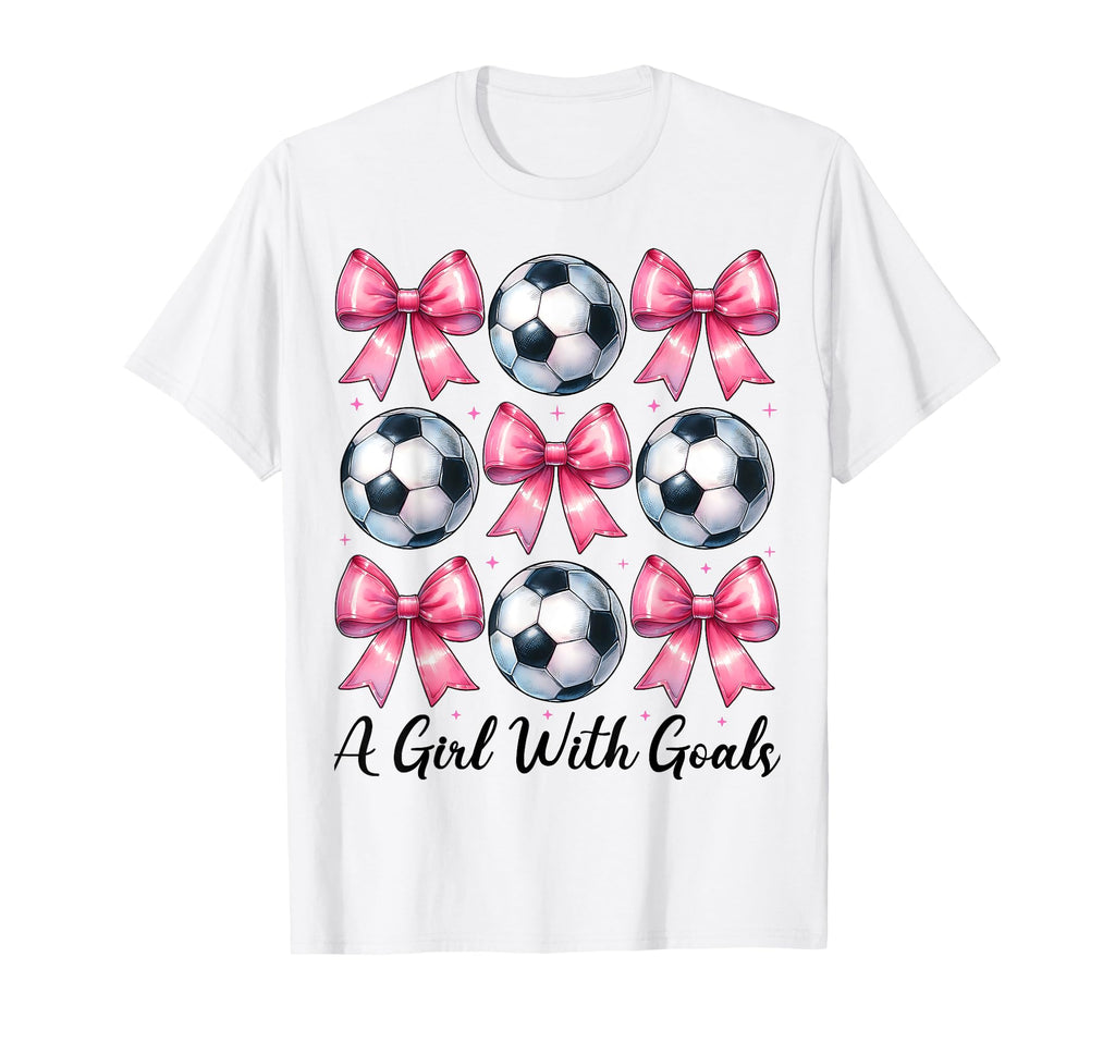Goals Soccer Coquette Bow T-Shirt - Novelty Apparel Unisex - T-Shirt, Sweatshirt, Hoodie