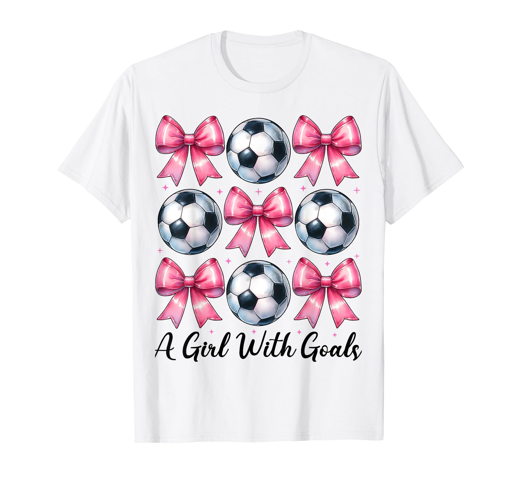 Goals Soccer Coquette Bow T-Shirt - Novelty Apparel Unisex - T-Shirt, Sweatshirt, Hoodie