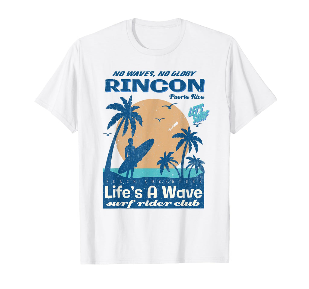 Rincon Puerto Rico Surf Rider Club T-Shirt - Fun Novelty Design Men Women - T-Shirt, Sweatshirt, Hoodie