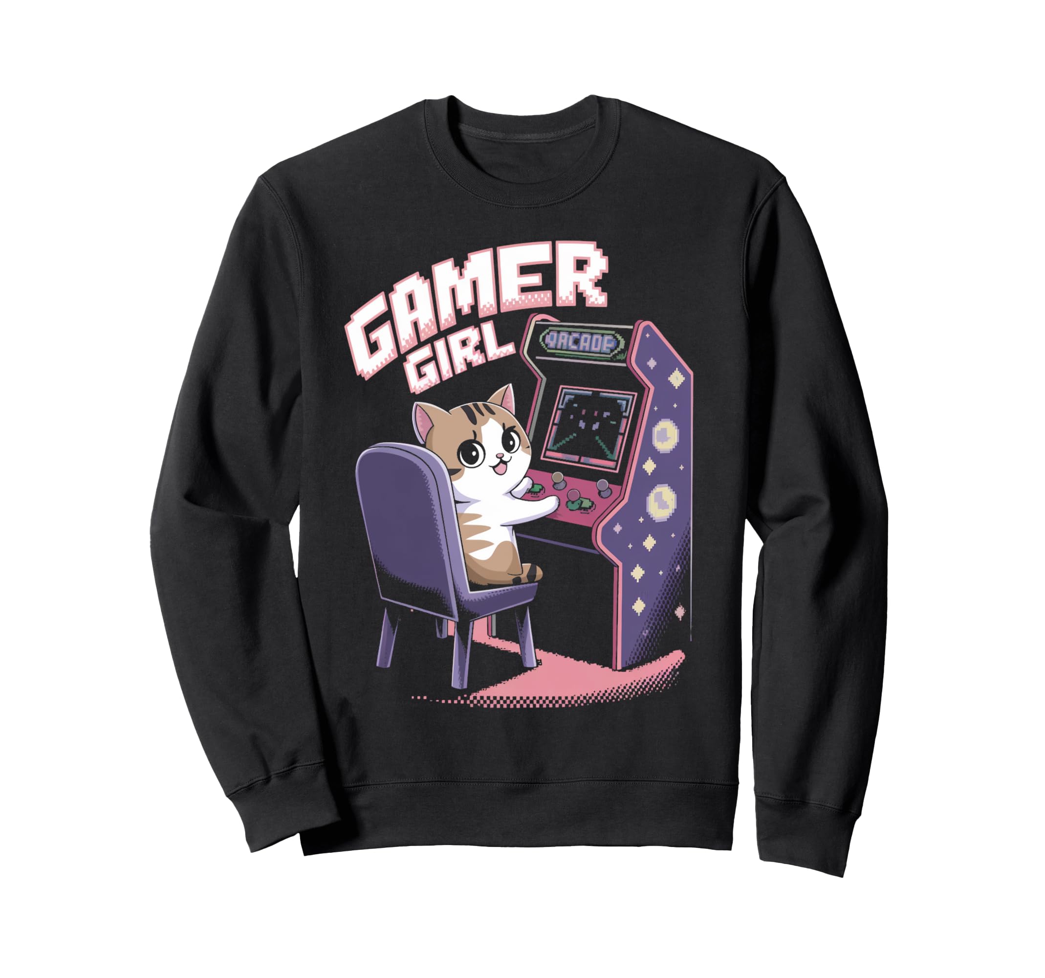 Gamer Cat Kitten Arcade Gamer Gaming Sweatshirt - Graphic Print Unisex - T-Shirt, Sweatshirt, Hoodie