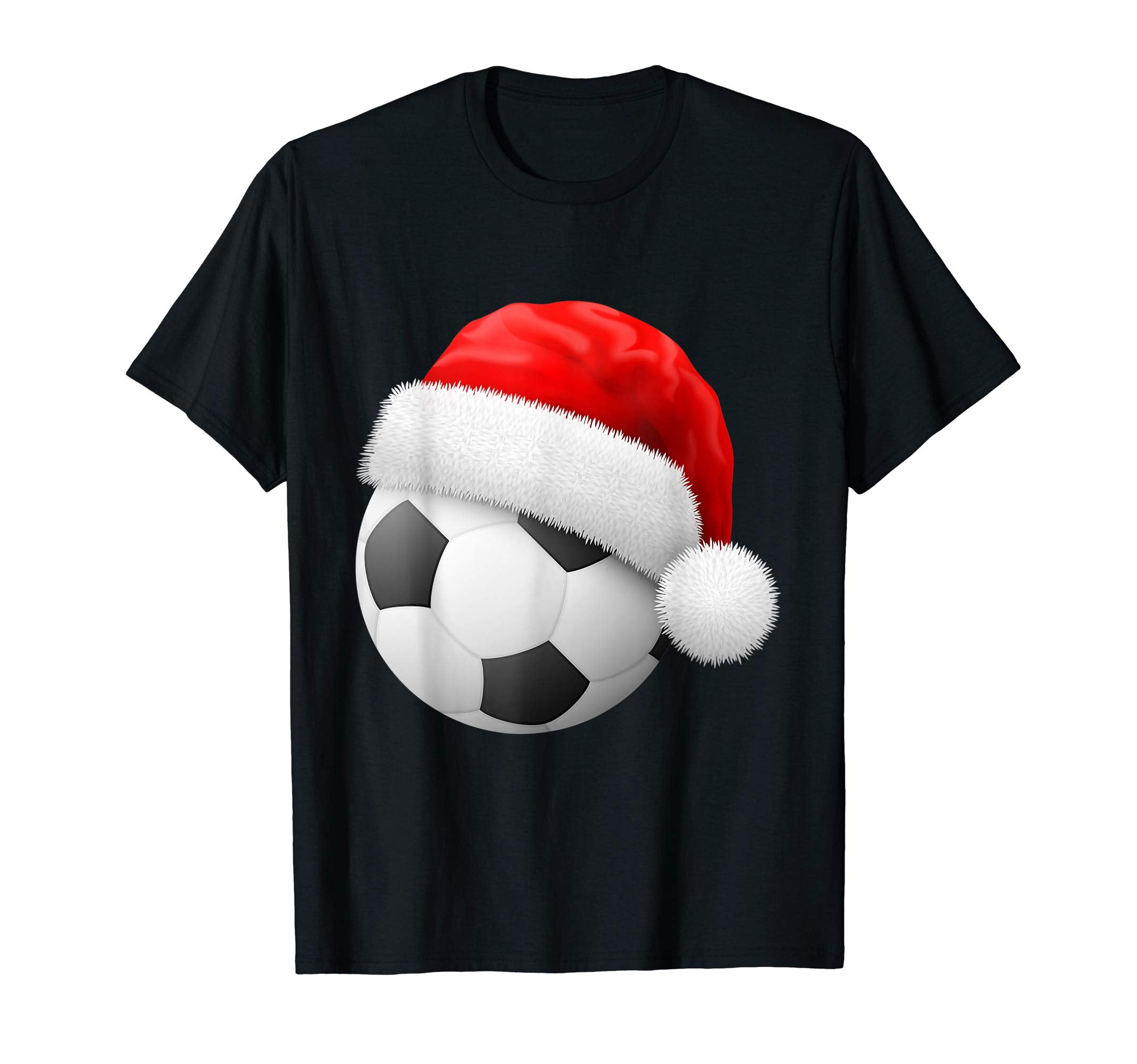 Football Ball Santas Hat Soccer Fan Gift T-Shirt - Trendy Graphic Unisex - T-Shirt, Sweatshirt, Hoodie