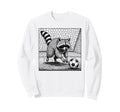 Raccoon Soccer Player Sport Sweatshirt - Graphic Print Men Women - T-Shirt, Sweatshirt, Hoodie