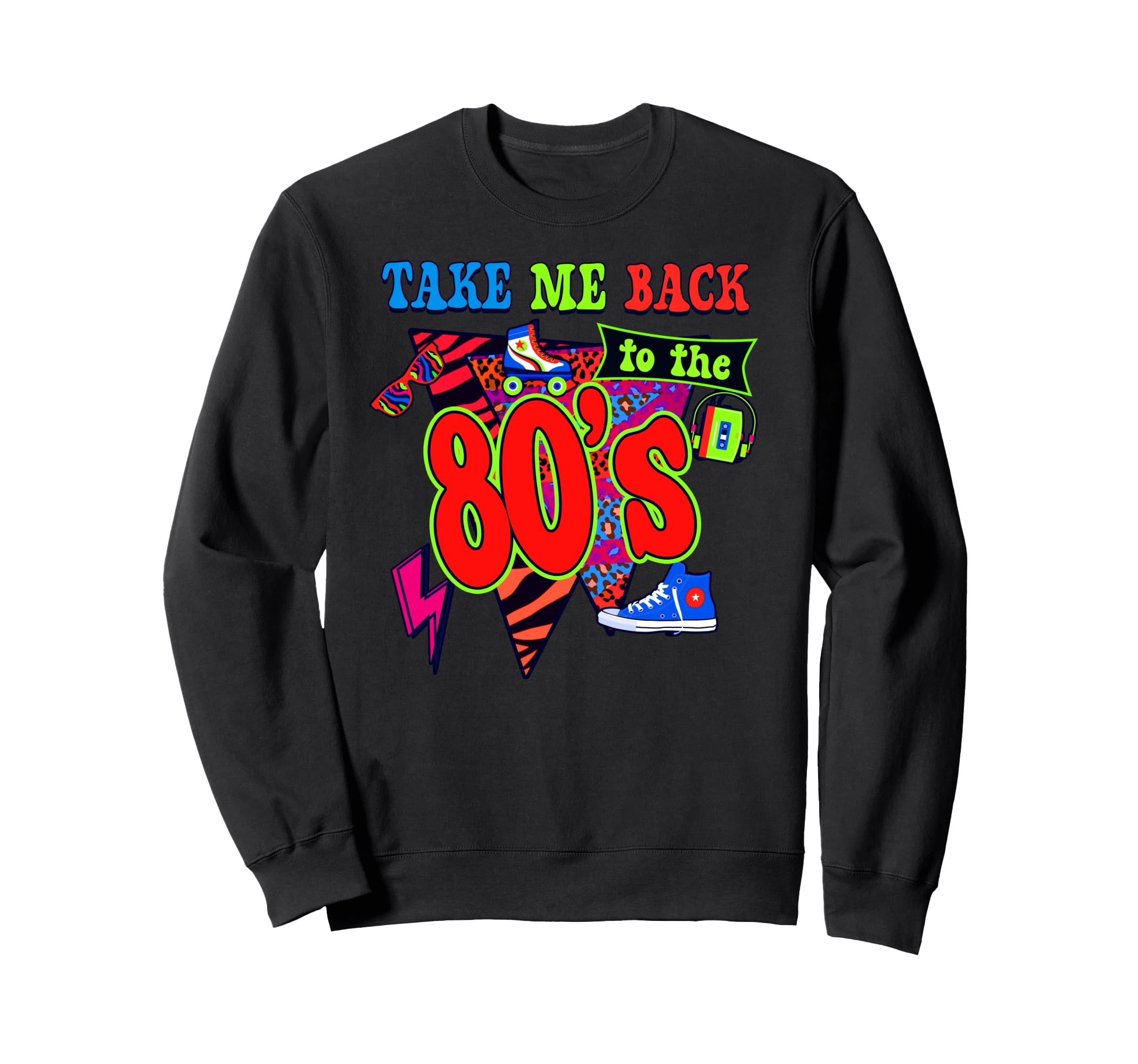 1980S Party Theme Roller Skates And Sweatshirt - Fun Novelty Design Unisex - T-Shirt, Sweatshirt, Hoodie