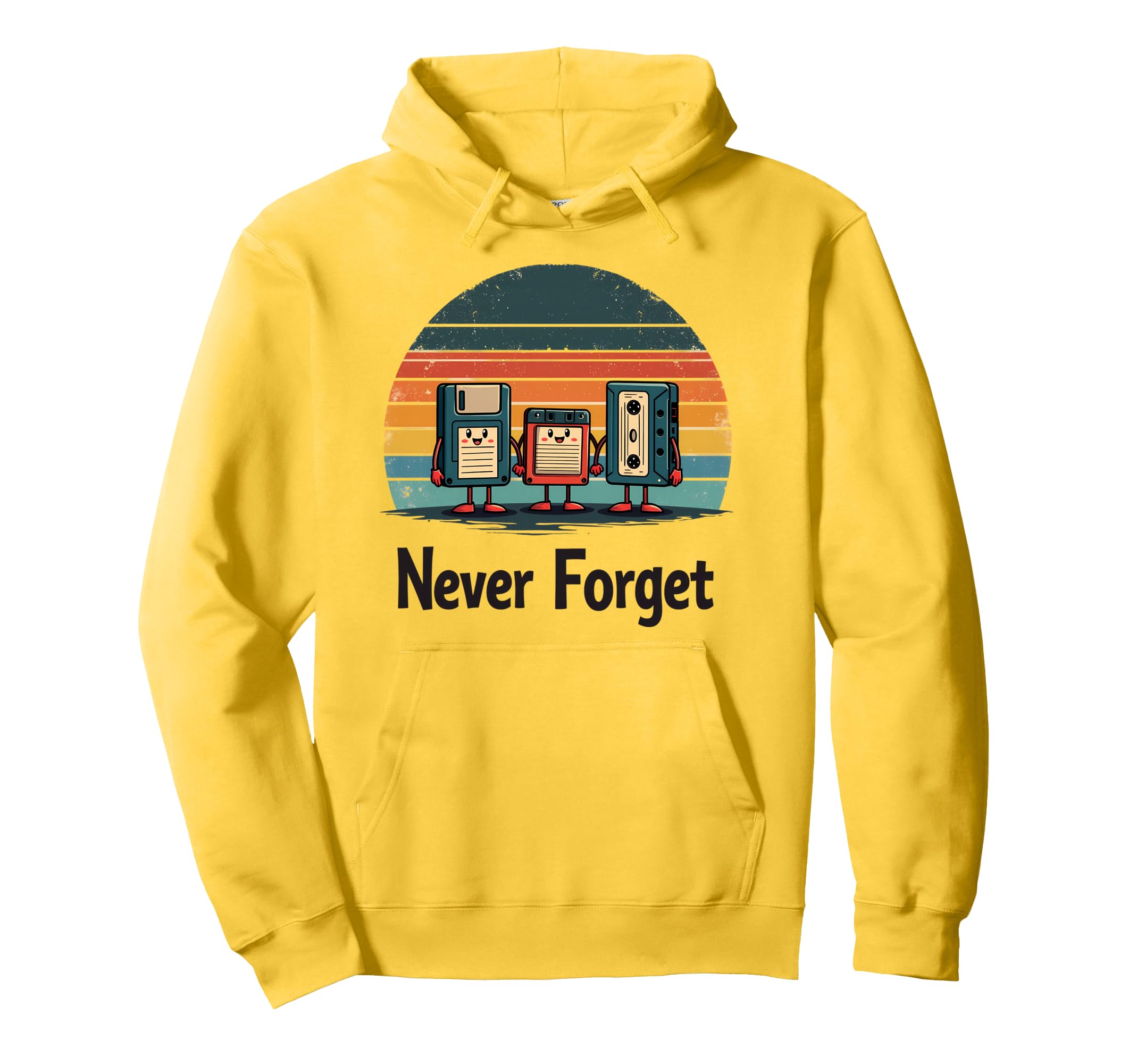 Never Forget Floppy Cassette Tape Hoodie - Unique Graphic for Adults - T-Shirt, Sweatshirt, Hoodie