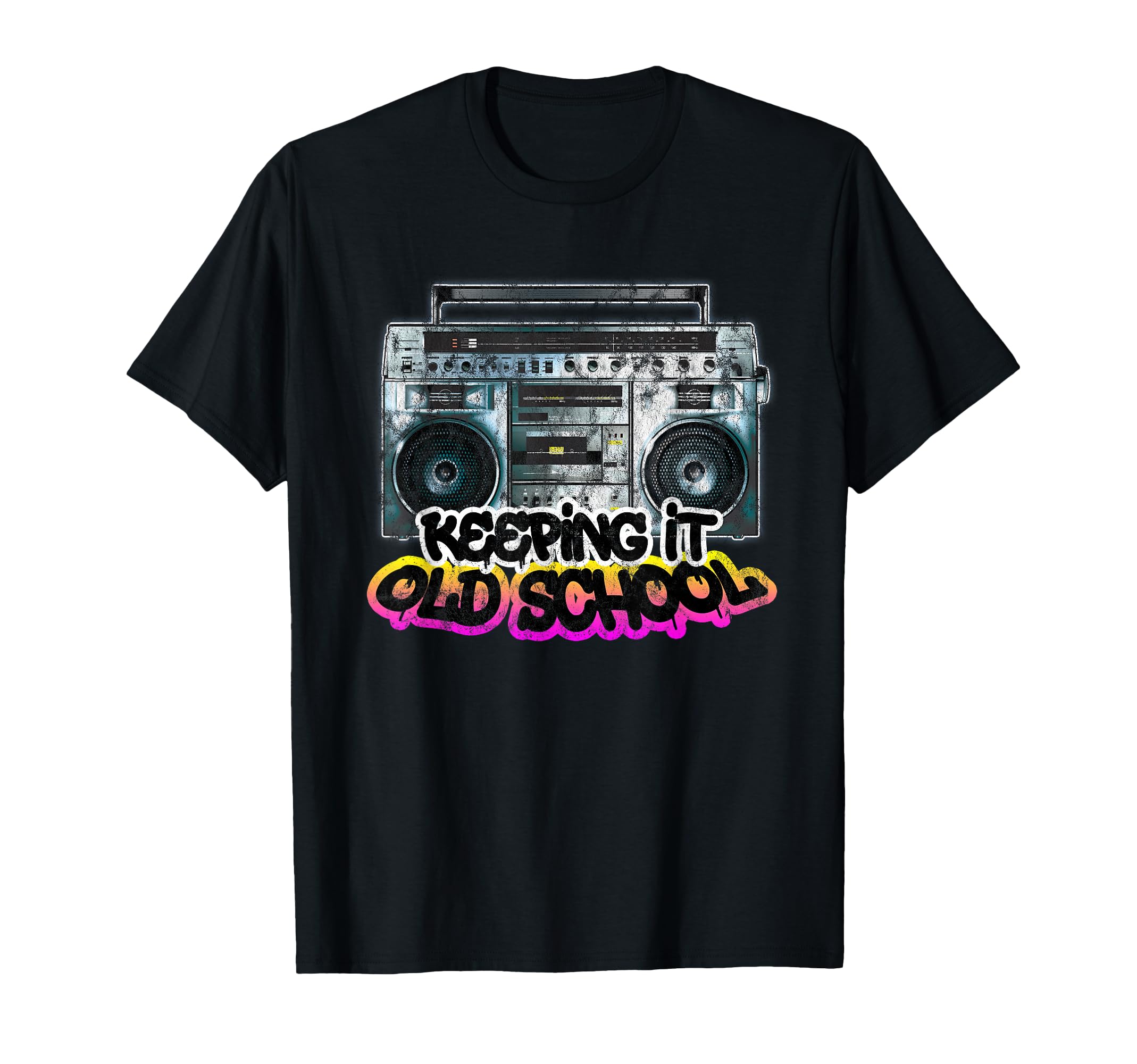 Keeping It Old School Boombox 80S T-Shirt - Graphic Print for Adults - T-Shirt, Sweatshirt, Hoodie