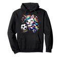 Unicorn Playing Soccer Hoodie - Minimalist Print for Adults - T-Shirt, Sweatshirt, Hoodie