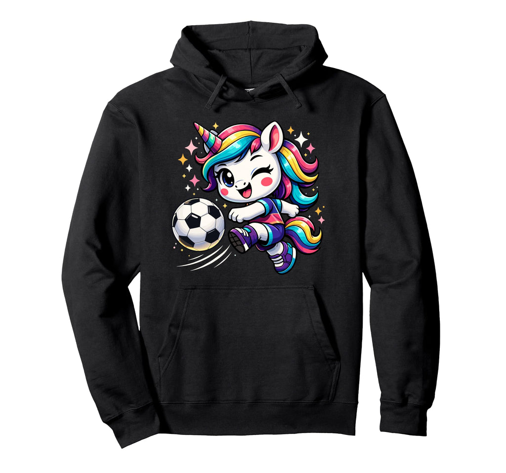 Unicorn Playing Soccer Hoodie - Casual Everyday Wear for Adults - T-Shirt, Sweatshirt, Hoodie