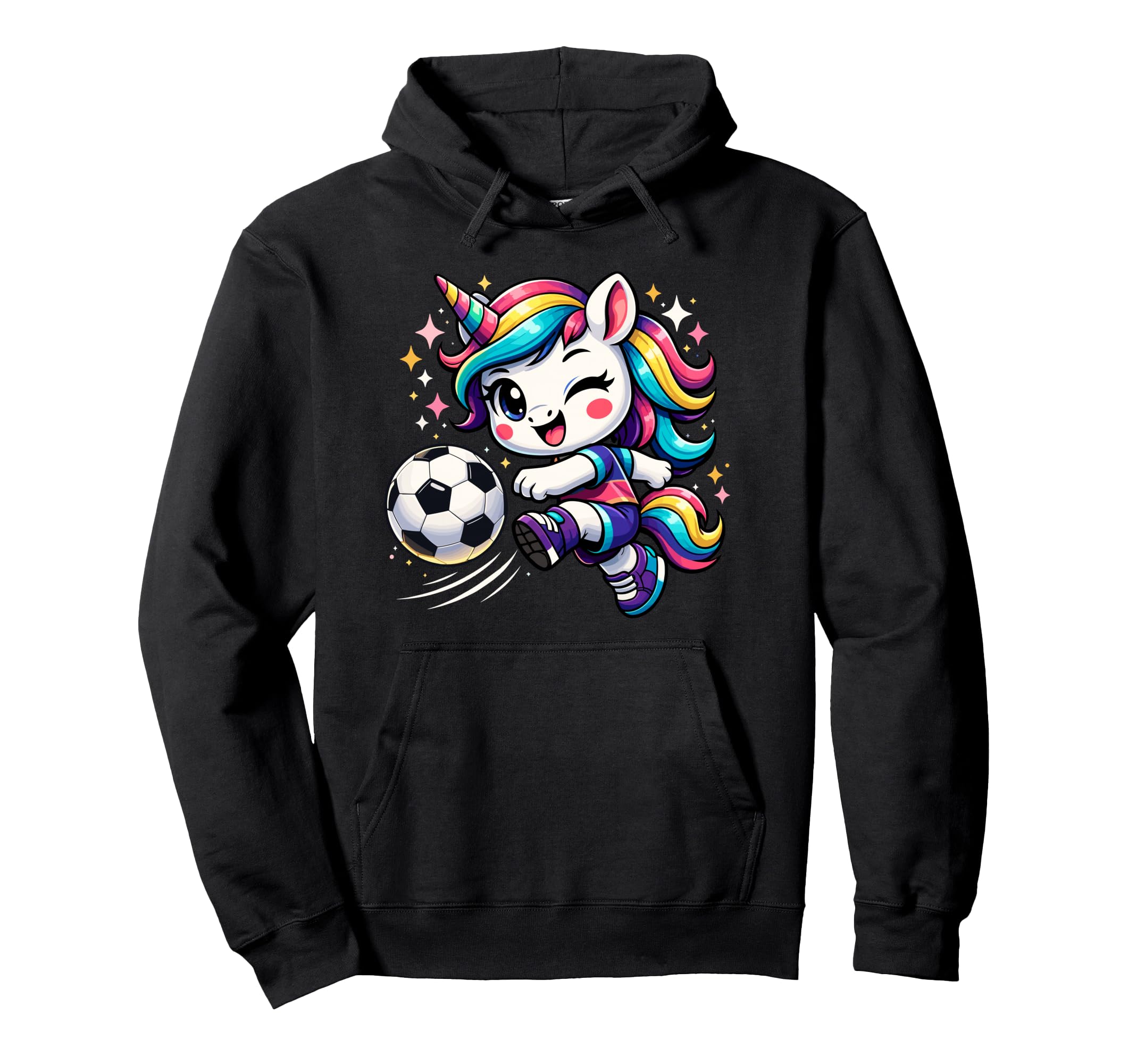 Unicorn Playing Soccer Hoodie - Casual Everyday Wear for Adults - T-Shirt, Sweatshirt, Hoodie