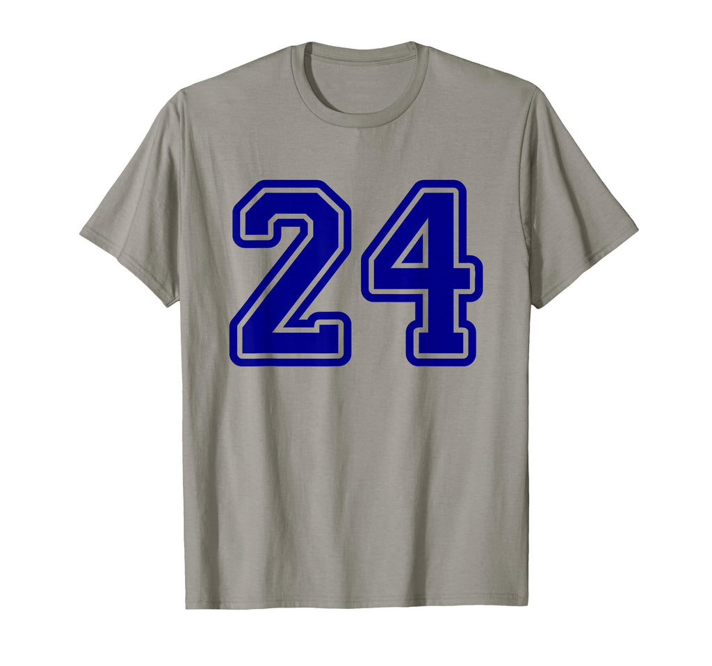 Blue Sport Team Number 24 T-Shirt - Custom Art Print for Adults - T-Shirt, Sweatshirt, Hoodie