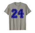Blue Sport Team Number 24 T-Shirt - Custom Art Print for Adults - T-Shirt, Sweatshirt, Hoodie