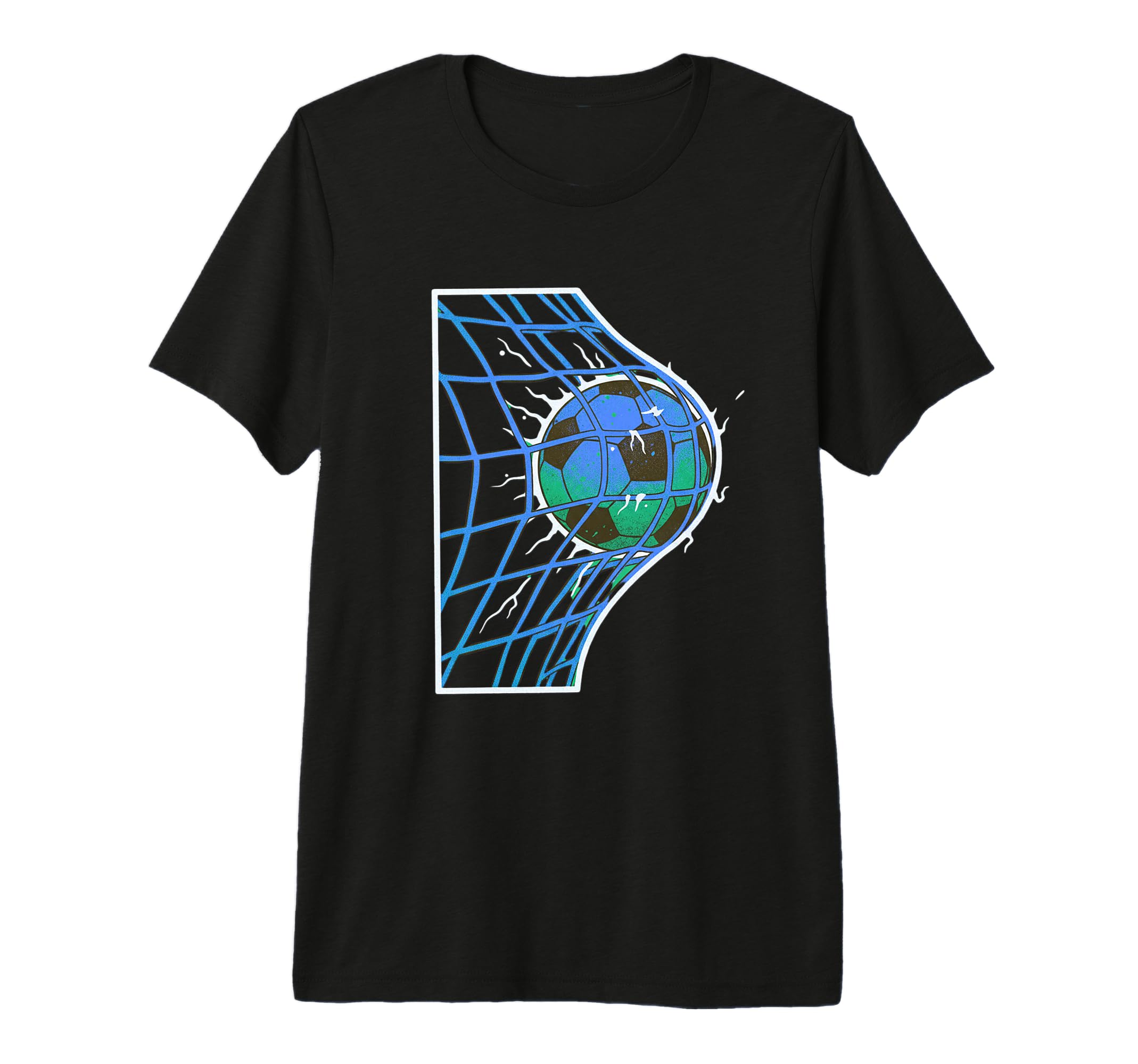Soccer Ball Hitting Goal Net T-Shirt - Fun Novelty Design for Adults - T-Shirt, Sweatshirt, Hoodie