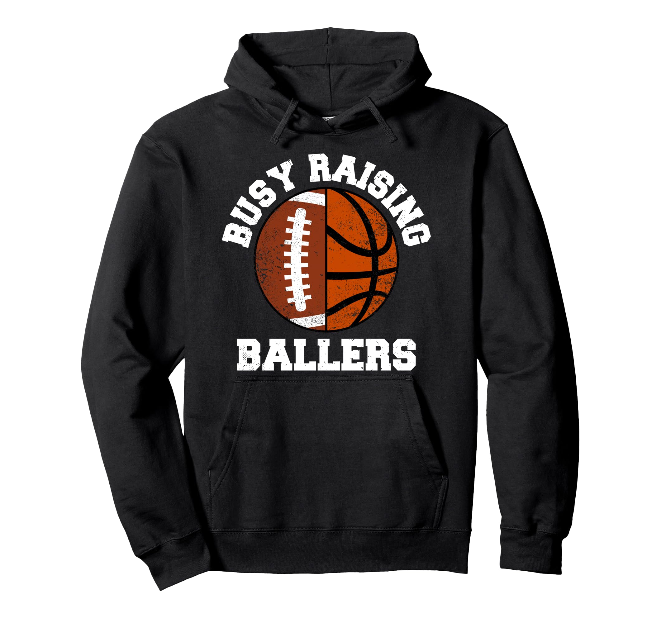 Busy Raising Ballers Funny Football Hoodie - Graphic Print for Adults - T-Shirt, Sweatshirt, Hoodie