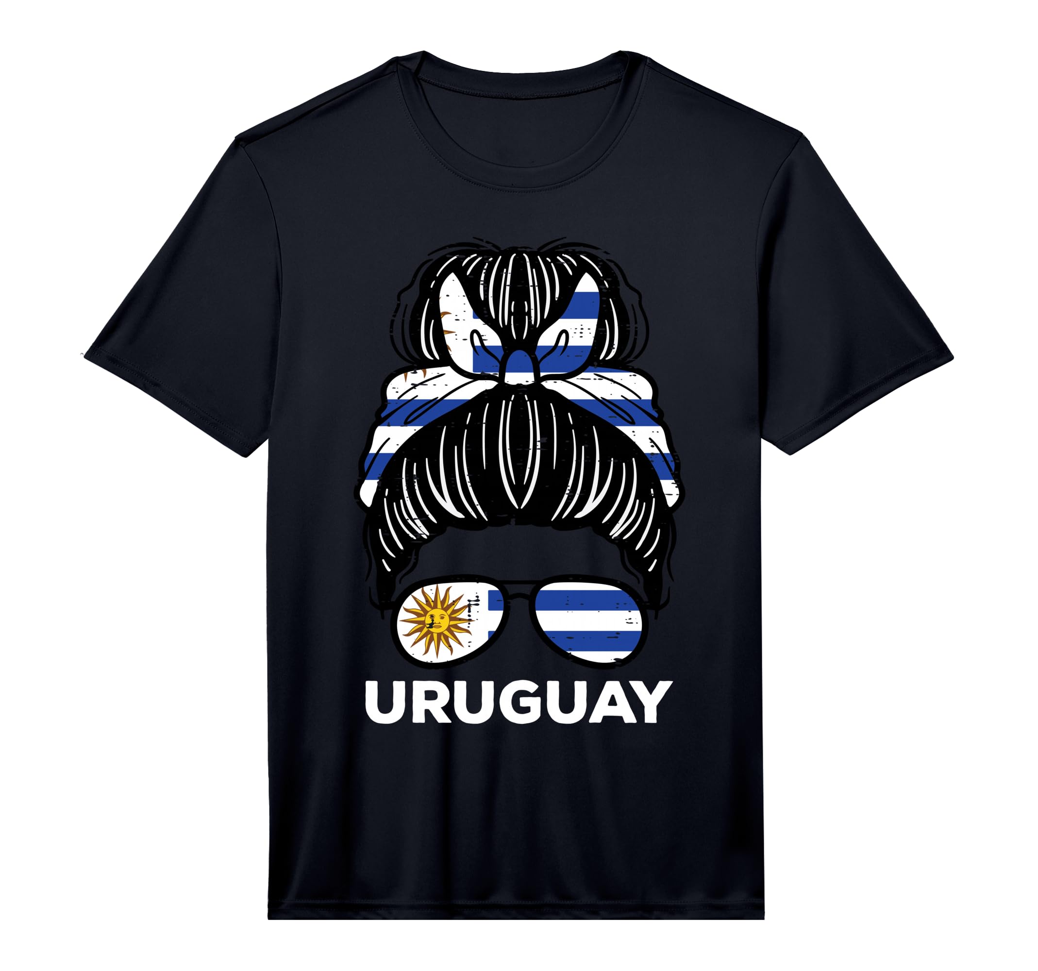 Uruguay Flag Uruguayan Hairbun Football T-Shirt - Trendy Graphic Men Women - T-Shirt, Sweatshirt, Hoodie