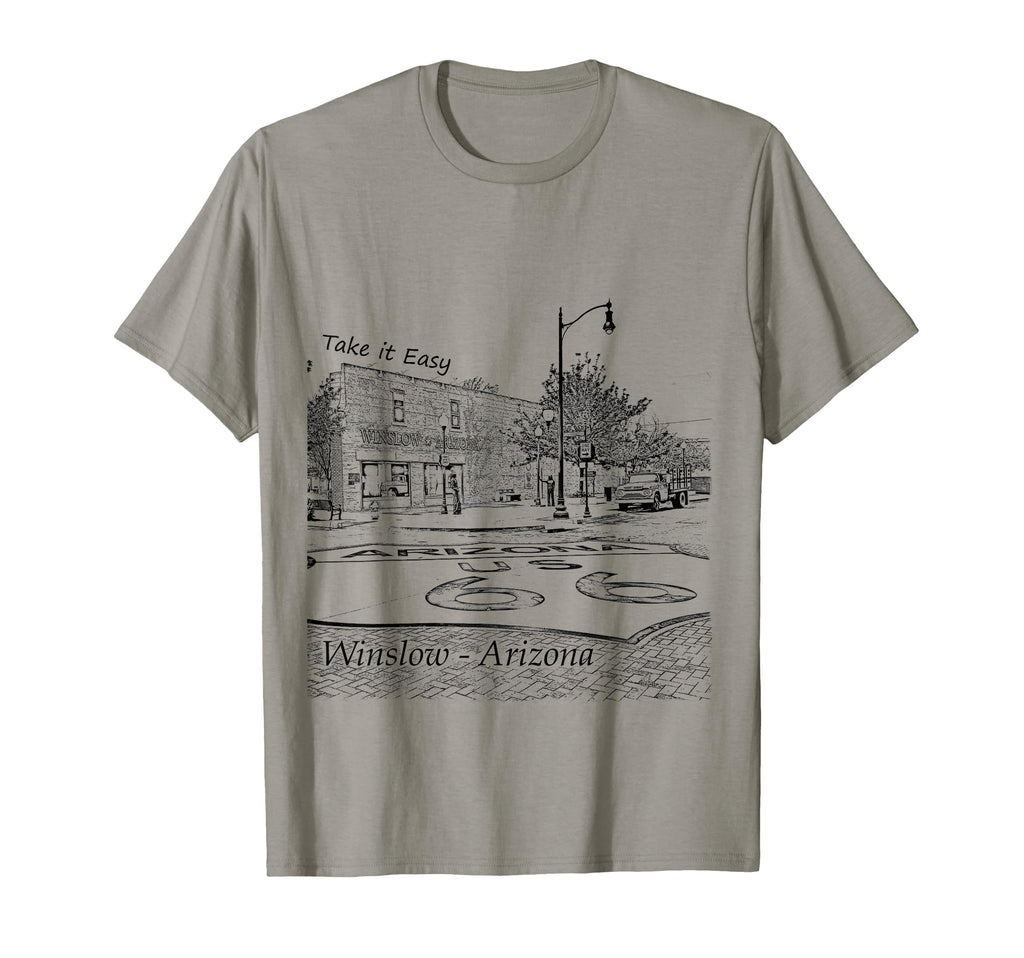 Winslow Arizona Az Us 66 Take It T-Shirt - Minimalist Print for Adults - T-Shirt, Sweatshirt, Hoodie