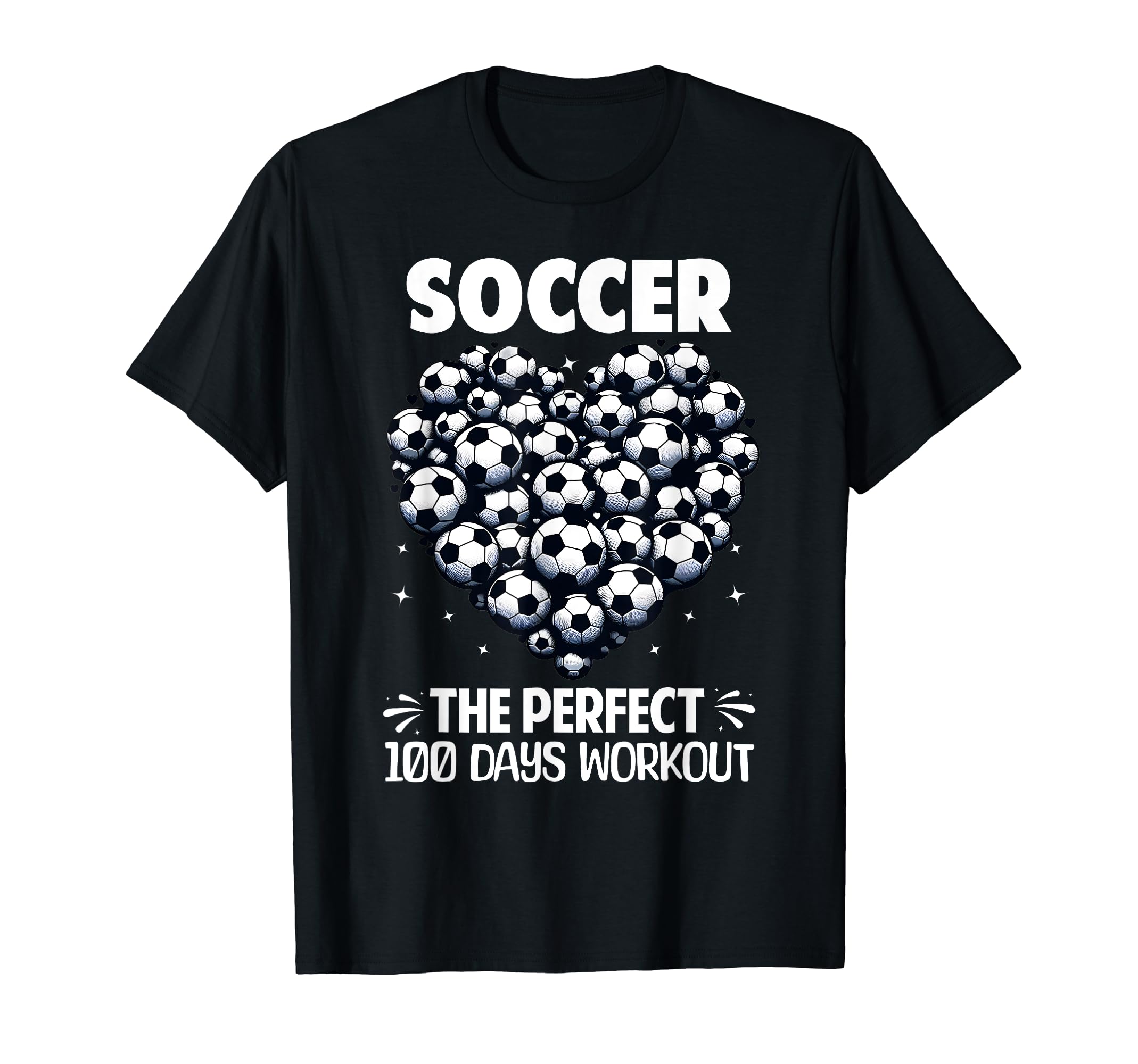 100 Days School Soccer Heart Love 100Th T-Shirt - Novelty Apparel Unisex - T-Shirt, Sweatshirt, Hoodie