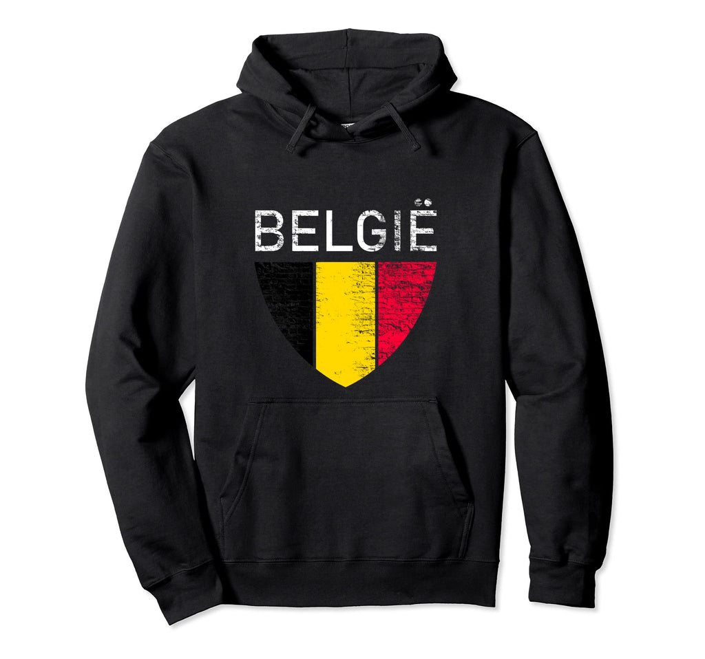 Belgium Flag Soccer Pride Belgian Hoodie - Novelty Apparel for Adults - T-Shirt, Sweatshirt, Hoodie