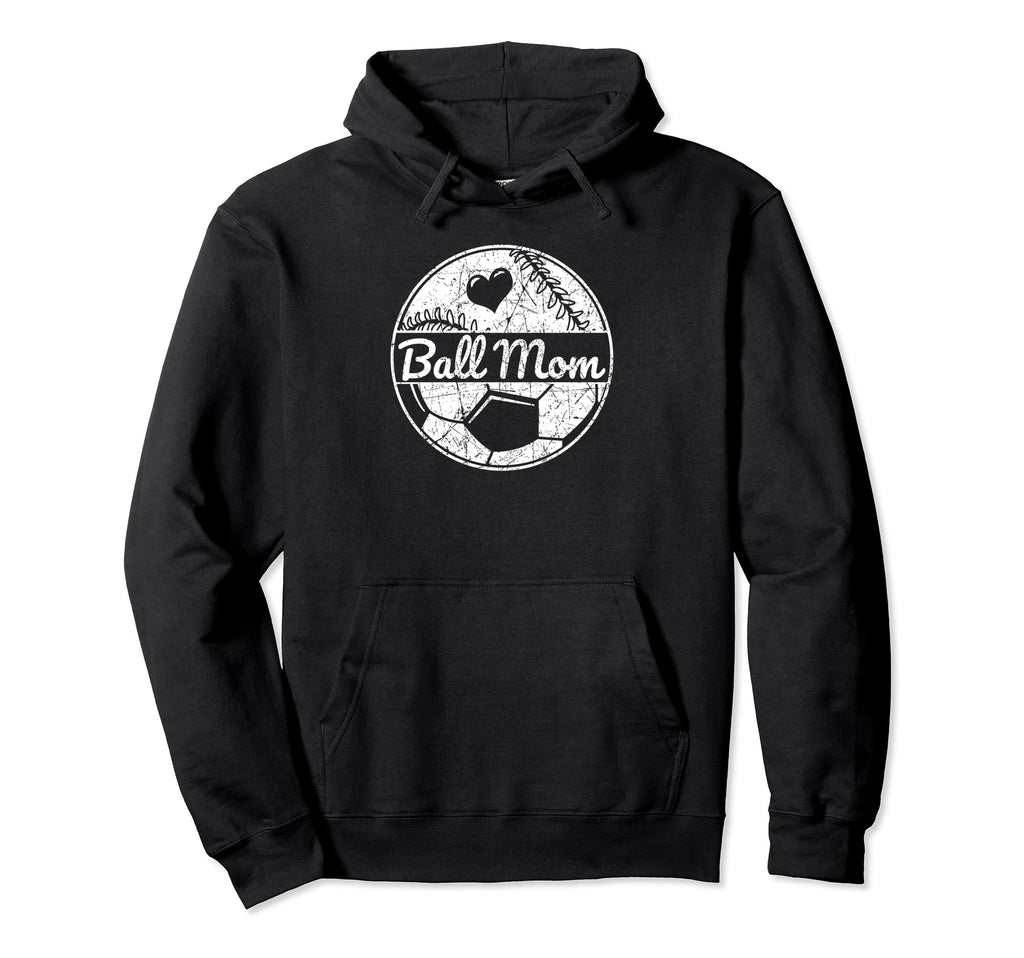 Ball Mom Half Soccer Half Hoodie - Casual Everyday Wear for Adults - T-Shirt, Sweatshirt, Hoodie