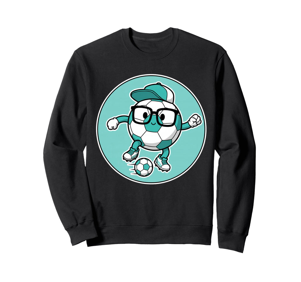 Funny Soccer Ball Character Glasses Sweatshirt - Streetwear Style Unisex - T-Shirt, Sweatshirt, Hoodie