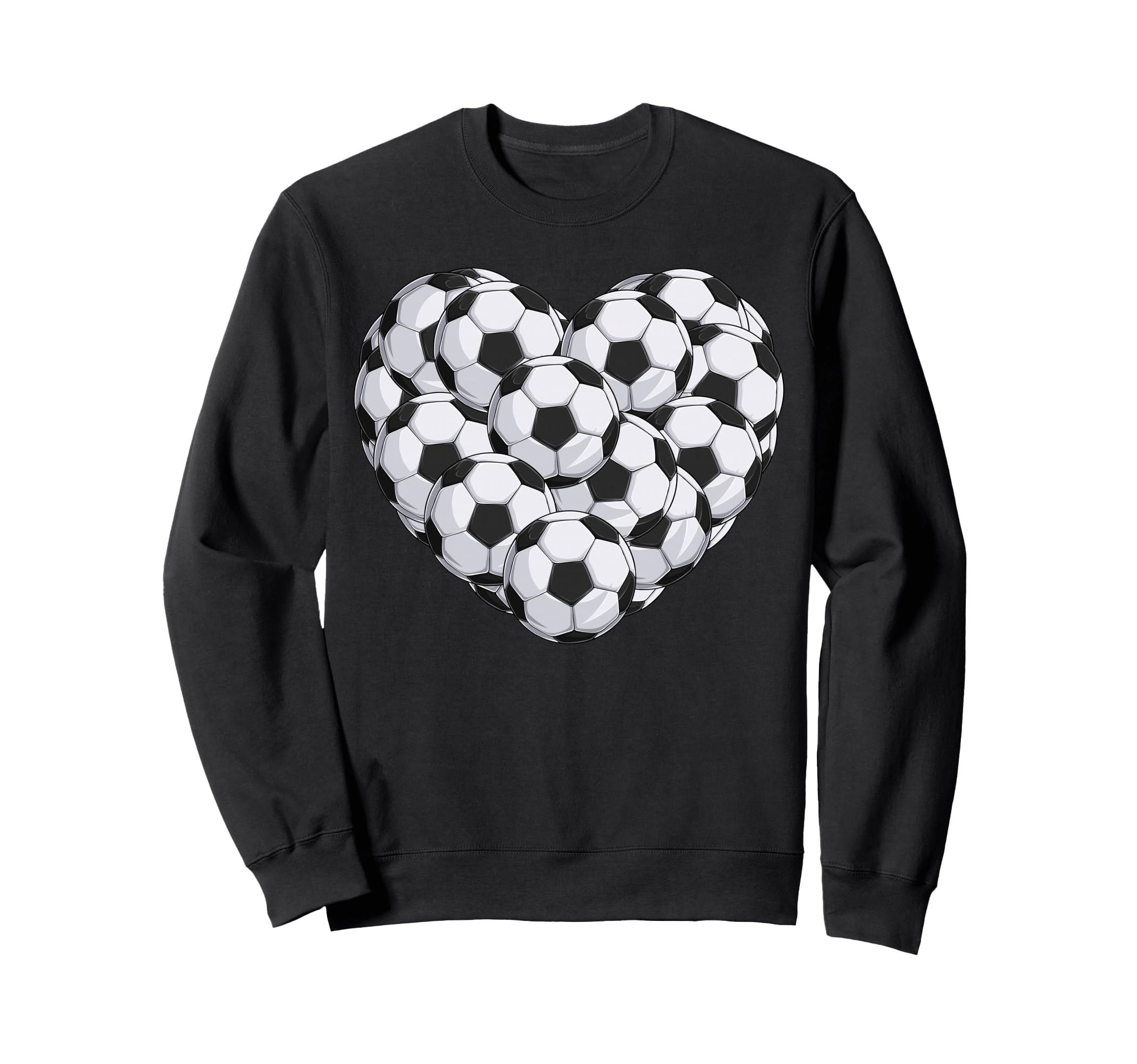 Heart Soccer Balls Sweatshirt - Trendy Graphic for Adults - T-Shirt, Sweatshirt, Hoodie