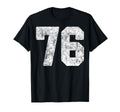 Distressed White Number 76 Jersey T-Shirt - Fun Novelty Design Unisex - T-Shirt, Sweatshirt, Hoodie