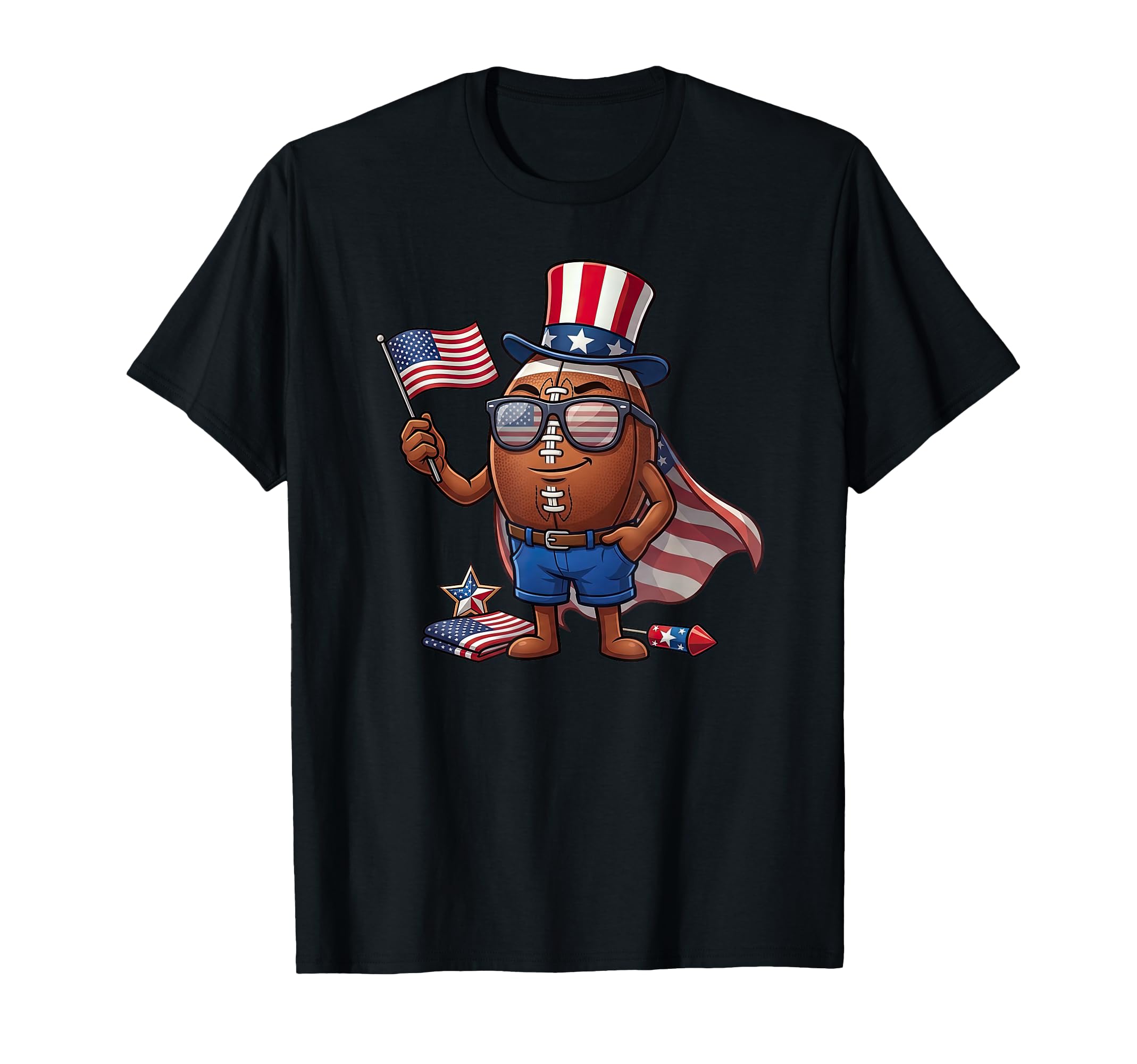 Funny Football American Usa Flag T-Shirt - Trendy Graphic for Adults - T-Shirt, Sweatshirt, Hoodie