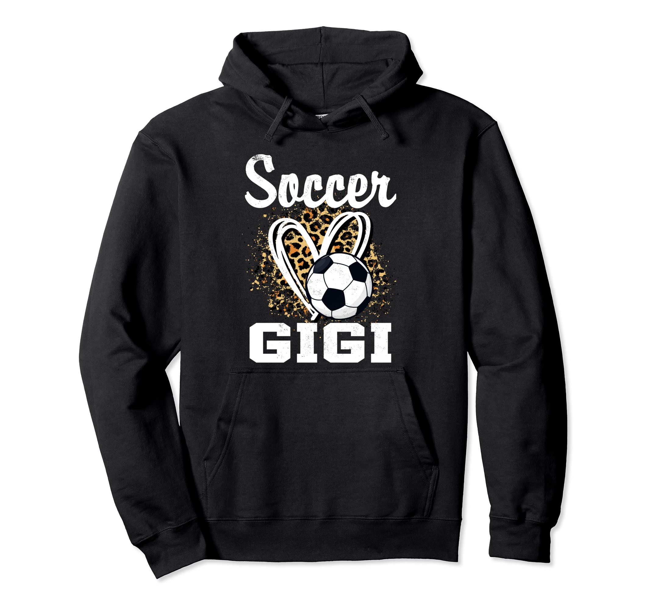 Soccer Gigi Leopard Heart Grandma Hoodie - Novelty Apparel Unisex - T-Shirt, Sweatshirt, Hoodie