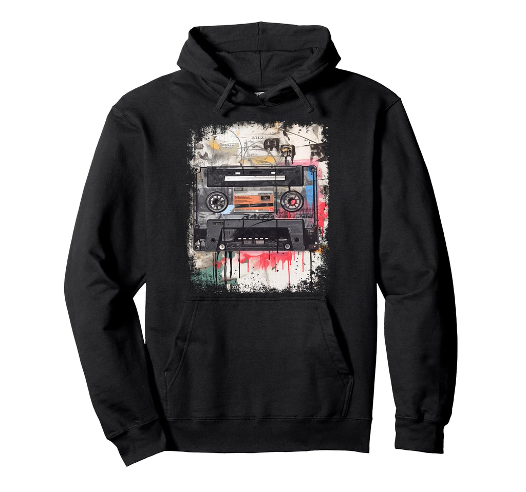 Old School Music Tape Cassette Mixtape Hoodie - Novelty Apparel Men Women - T-Shirt, Sweatshirt, Hoodie