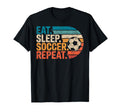 Eat Sleep Soccer Repet Goalie Player T-Shirt - Novelty Apparel for Adults - T-Shirt, Sweatshirt, Hoodie