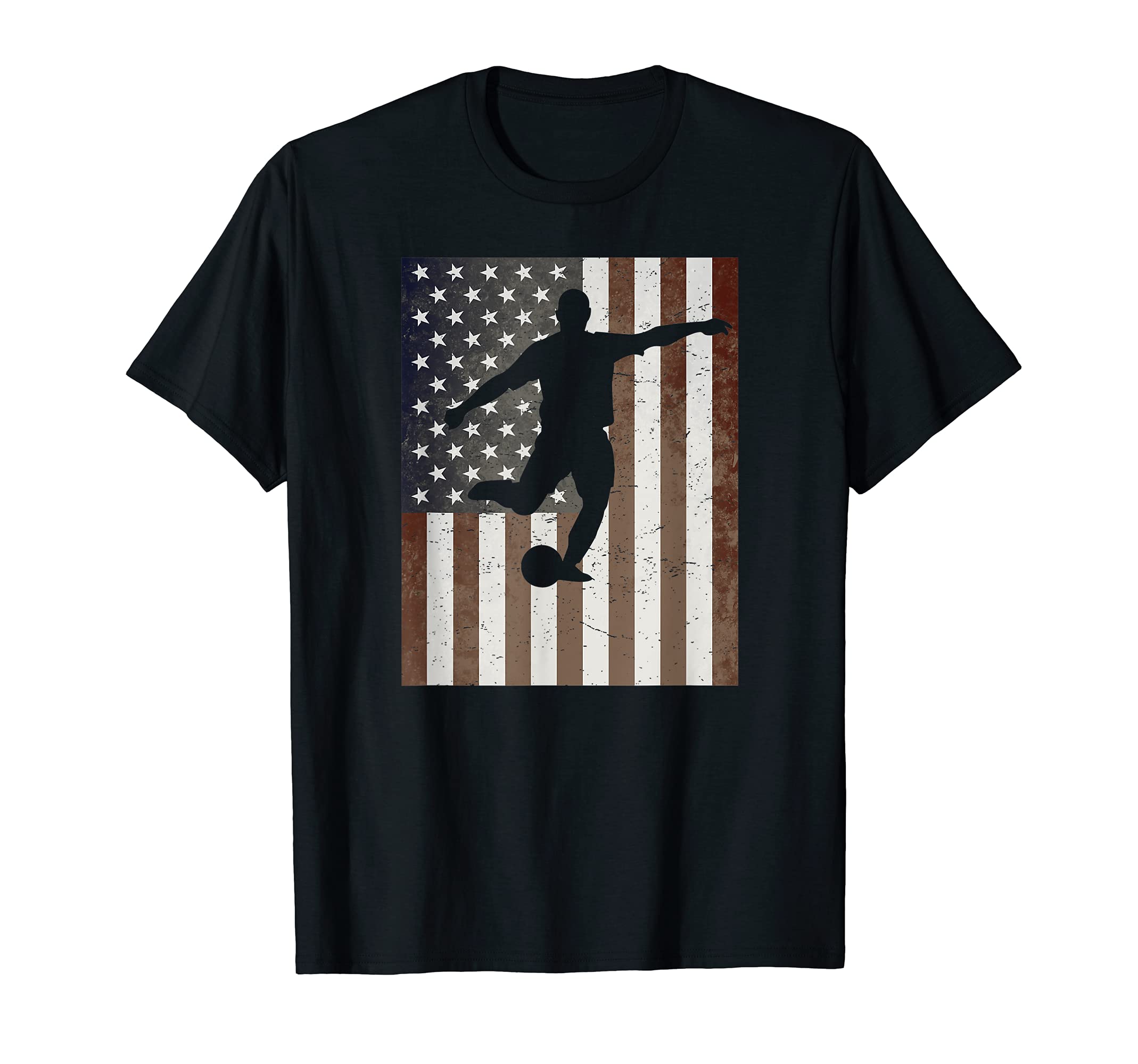 Soccer Player Usa American Flag T-Shirt - Fun Novelty Design Men Women - T-Shirt, Sweatshirt, Hoodie