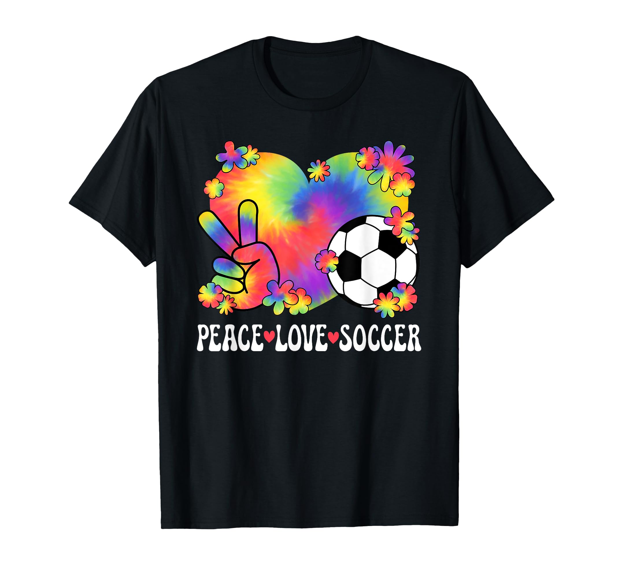Peace Love Soccer Lover 60S 70S Hippie T-Shirt - Trendy Graphic Men Women - T-Shirt, Sweatshirt, Hoodie