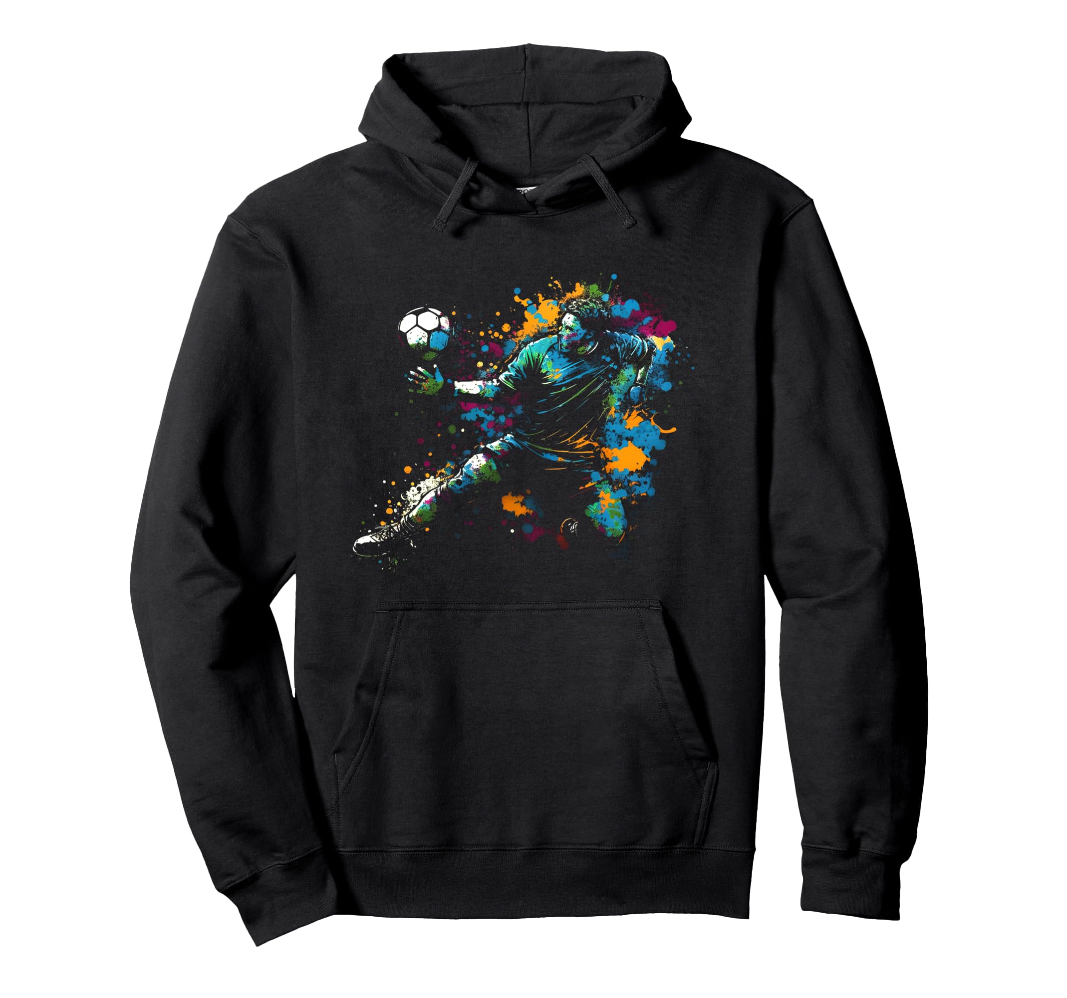 Football Goalkeeper Splash Art Hoodie - Graphic Print for Adults - T-Shirt, Sweatshirt, Hoodie