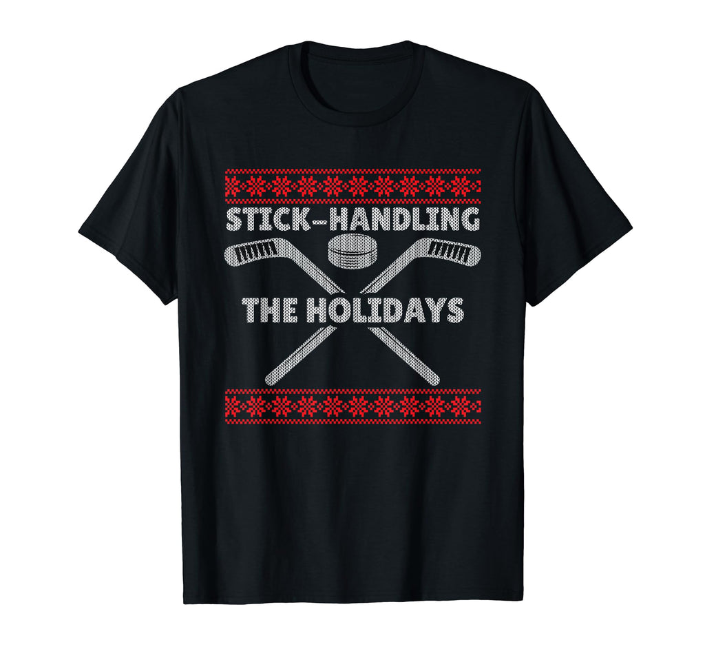 Ice Hockey Player Ice Sport Santa Puck T-Shirt - Graphic Print Unisex - T-Shirt, Sweatshirt, Hoodie