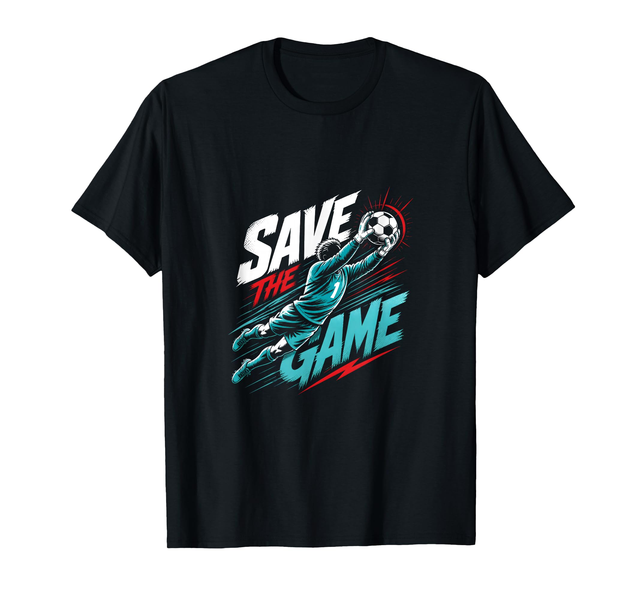 Goalkeeper Diving Save Action Soccer T-Shirt - Custom Art Print Men Women - T-Shirt, Sweatshirt, Hoodie