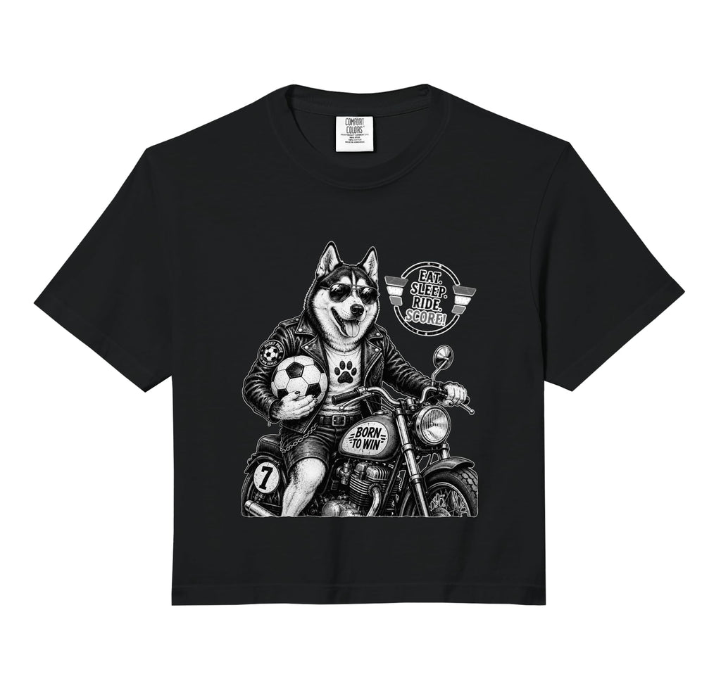 Husky Motorbike Love Footbal T-Shirt - Casual Everyday Wear for Adults - T-Shirt, Sweatshirt, Hoodie