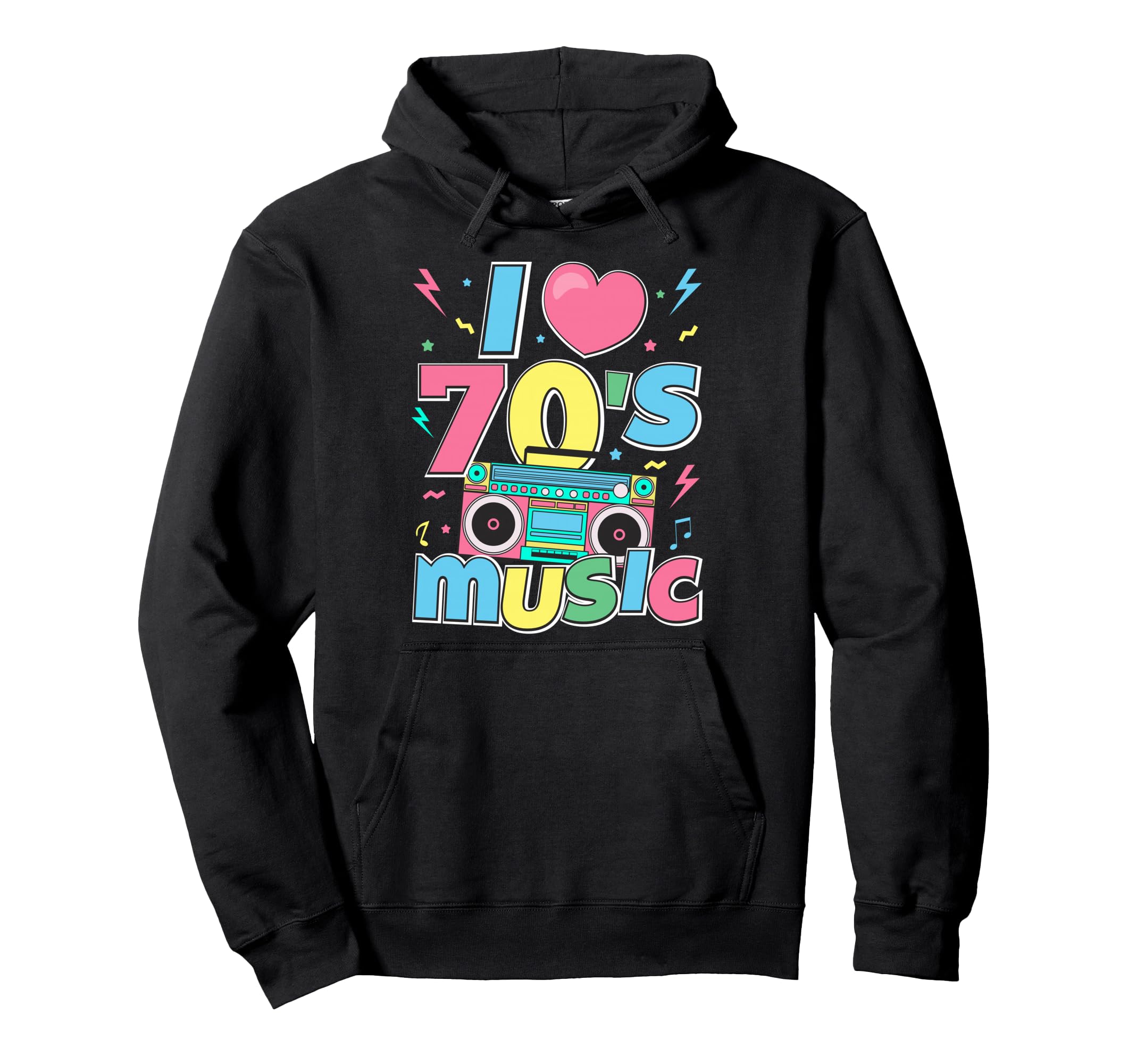 I Love 70S Music Cassette Tape 70S 1970S Hoodie - Trendy Graphic Unisex - T-Shirt, Sweatshirt, Hoodie