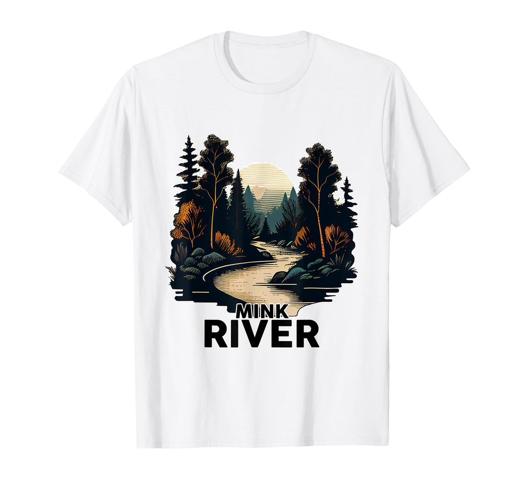 Mink River Minimalist River Mink T-Shirt - Unique Graphic Unisex - T-Shirt, Sweatshirt, Hoodie
