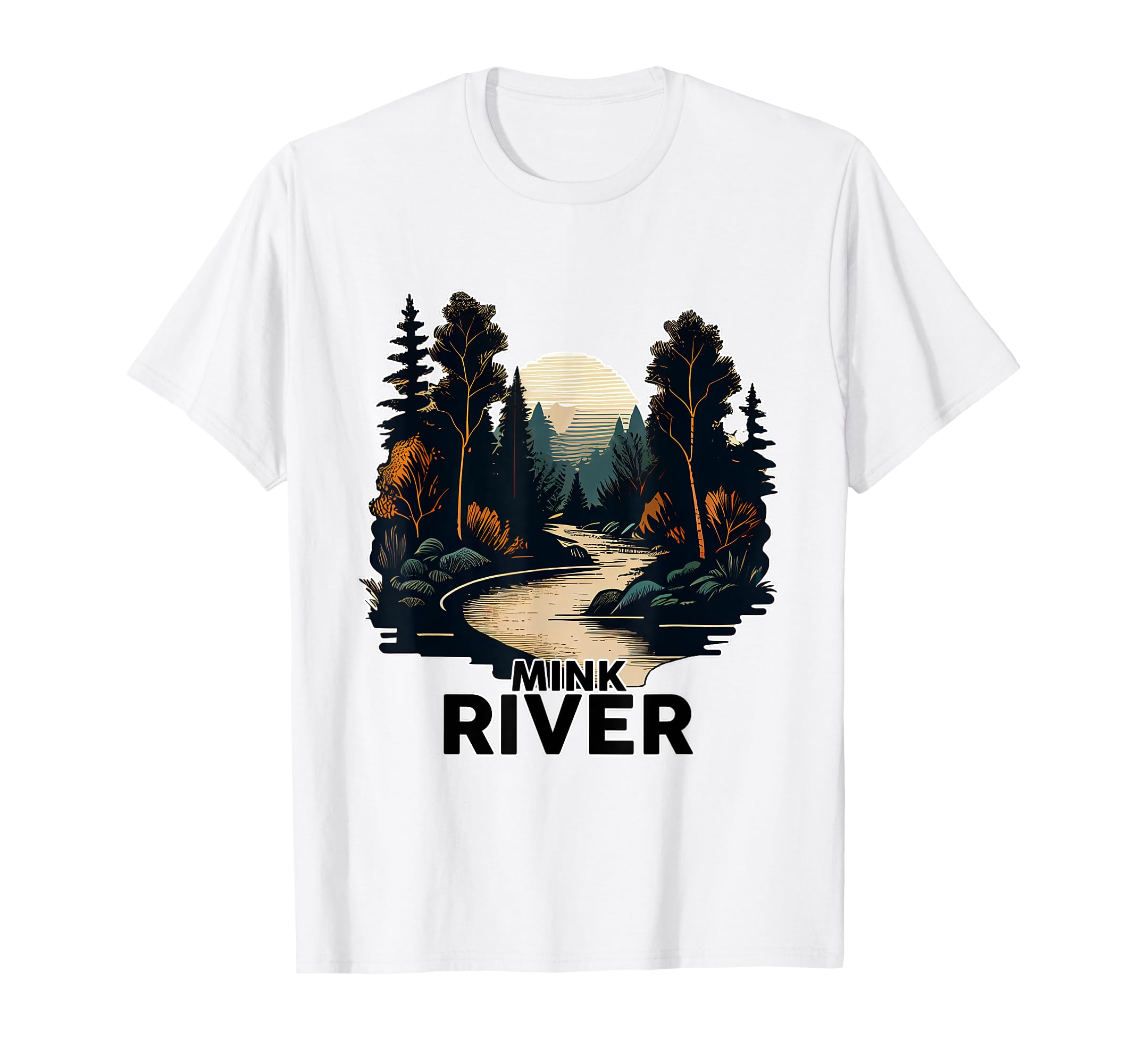 Mink River Minimalist River Mink T-Shirt - Unique Graphic Unisex - T-Shirt, Sweatshirt, Hoodie