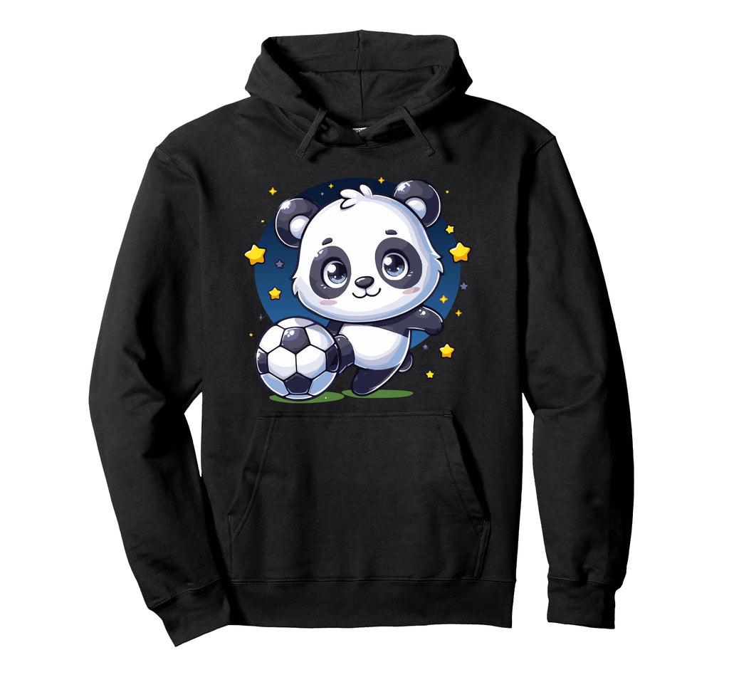 Panda Playing Soccer Kicking Ball Hoodie - Aesthetic Graphic Men Women - T-Shirt, Sweatshirt, Hoodie