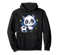 Panda Playing Soccer Kicking Ball Hoodie - Aesthetic Graphic Men Women - T-Shirt, Sweatshirt, Hoodie