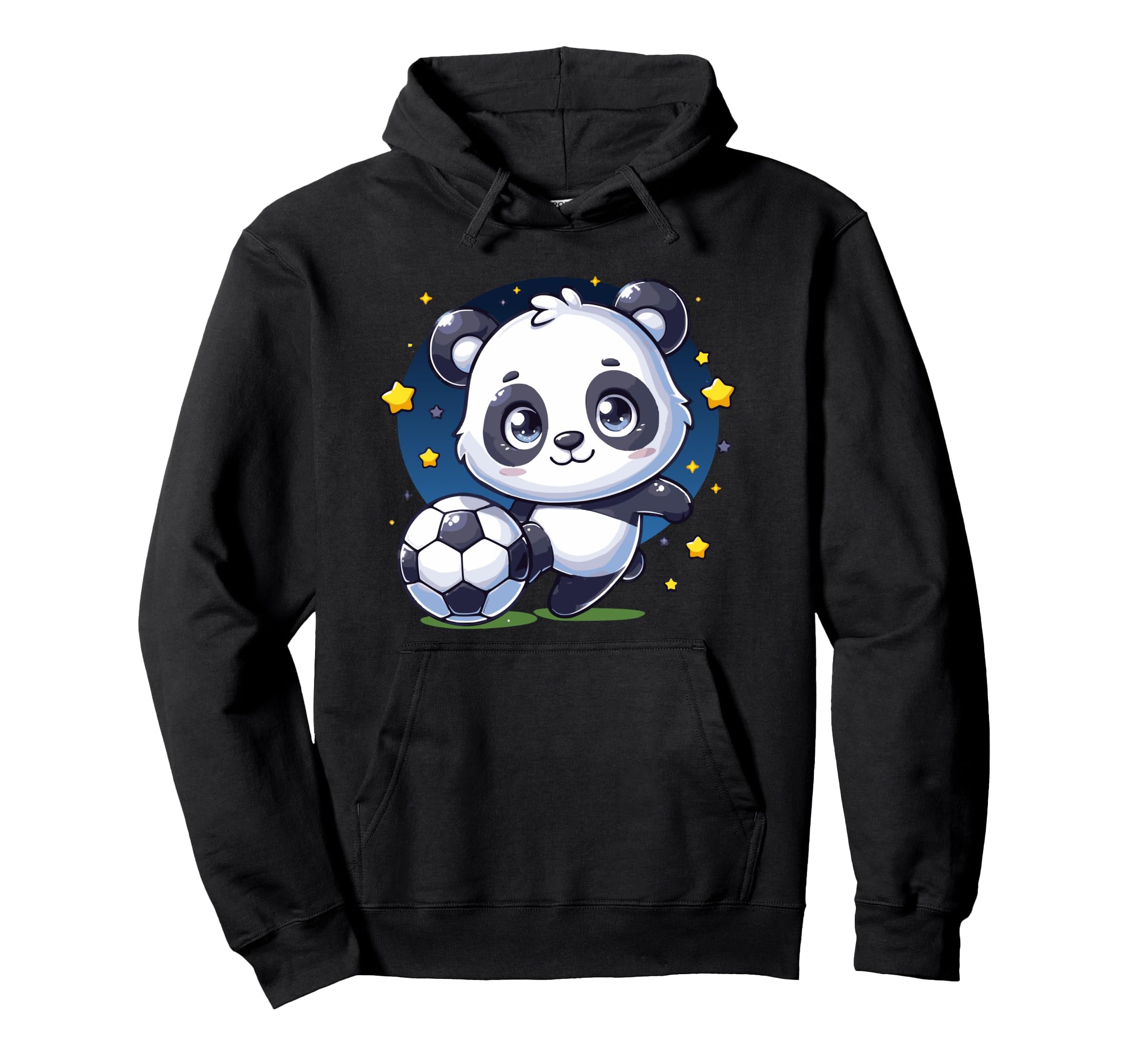 Panda Playing Soccer Kicking Ball Hoodie - Aesthetic Graphic Men Women - T-Shirt, Sweatshirt, Hoodie