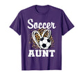 Soccer Aunt Leopard Heart Matching T-Shirt - Novelty Apparel Men Women - T-Shirt, Sweatshirt, Hoodie