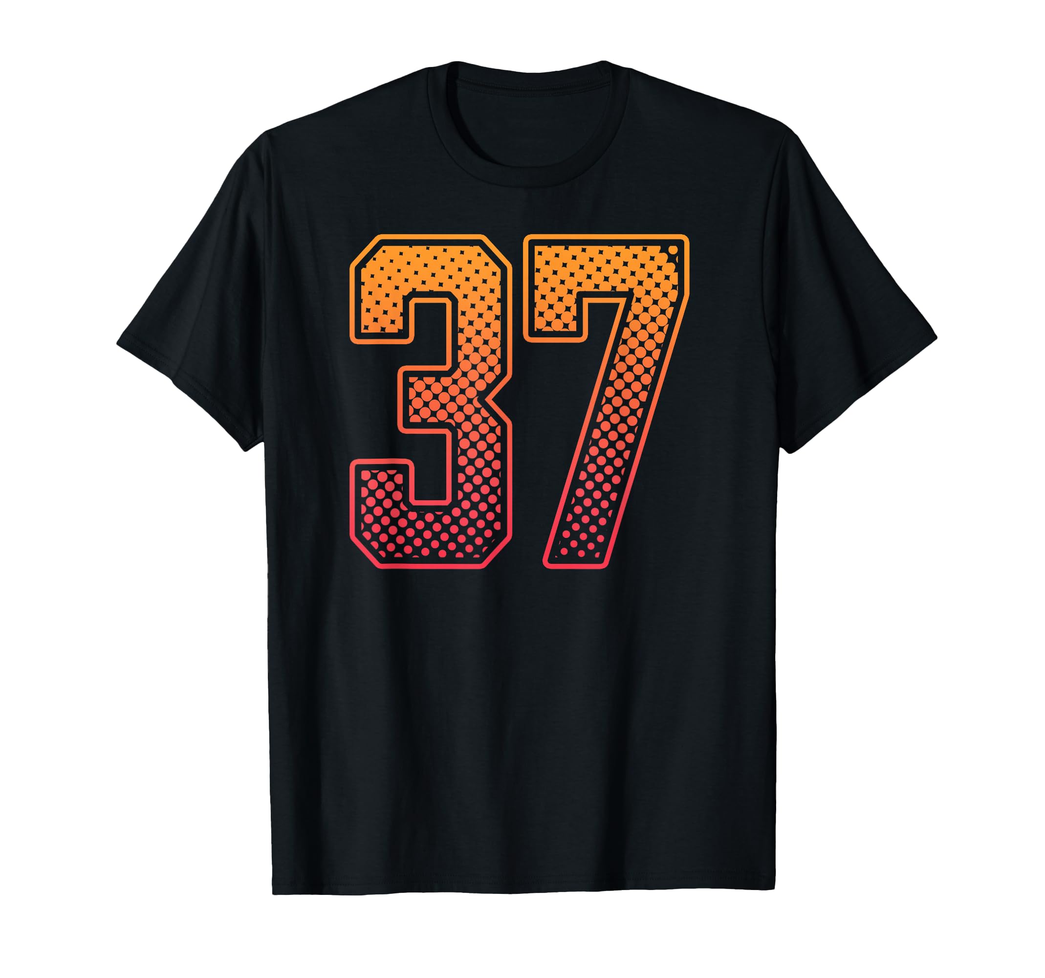 Red Orange Sports Number 37 Jersey T-Shirt - Aesthetic Graphic Men Women - T-Shirt, Sweatshirt, Hoodie