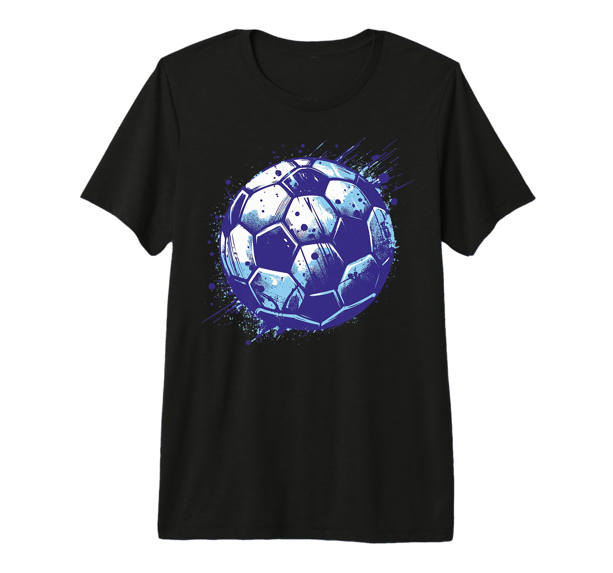 Grunge Soccer Ball Distressed Blue T-Shirt - Novelty Apparel for Adults - T-Shirt, Sweatshirt, Hoodie