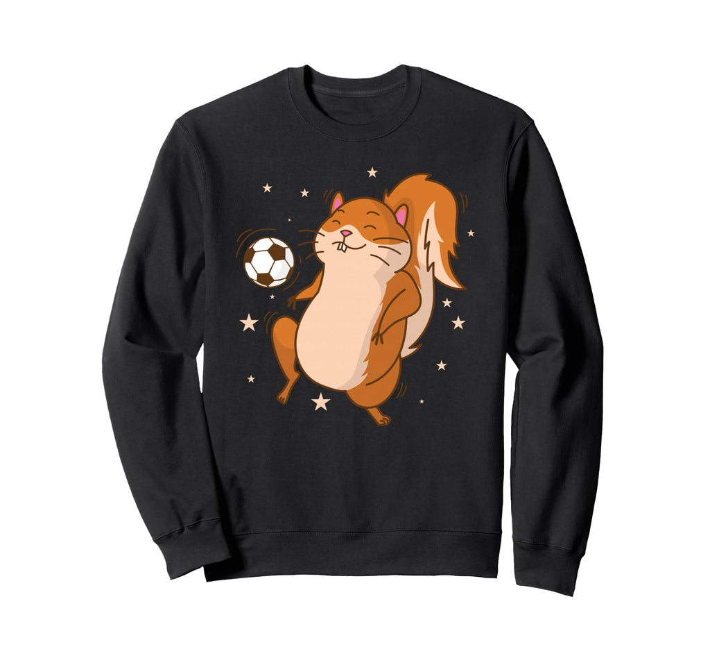 Squirrel Playing Soccer Tree Sweatshirt - Aesthetic Graphic Men Women - T-Shirt, Sweatshirt, Hoodie