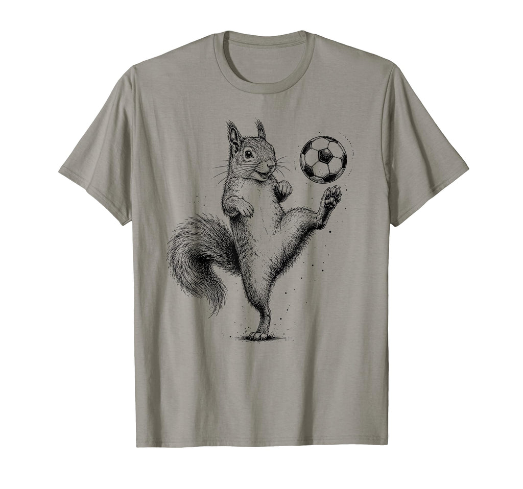 Funny Squirrel Playing Soccer Ball T-Shirt - Aesthetic Graphic Unisex - T-Shirt, Sweatshirt, Hoodie